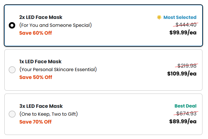 Glokore LED Mask Pricing